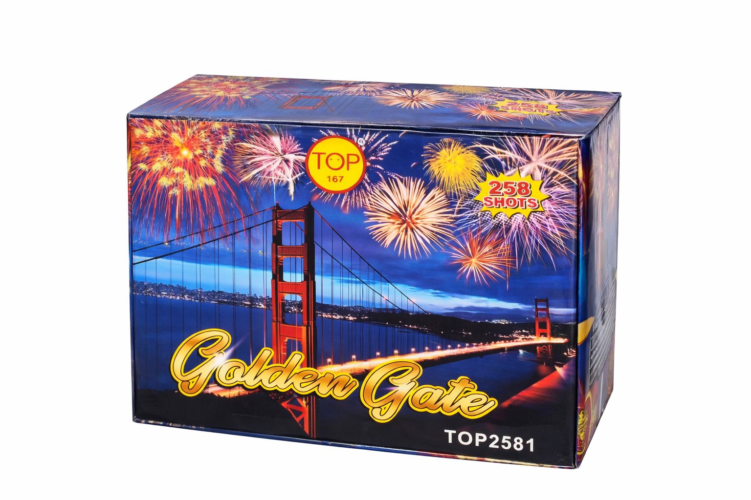 Kembang Api Cake Golden Gate 258 Shots 1.0 + 1.2 Inch Cake Fireworks