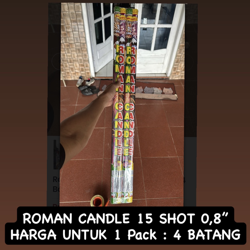 ROMAN CANDLE 15 SHOT 0,8 ( 1 PAK 4 BATANG )