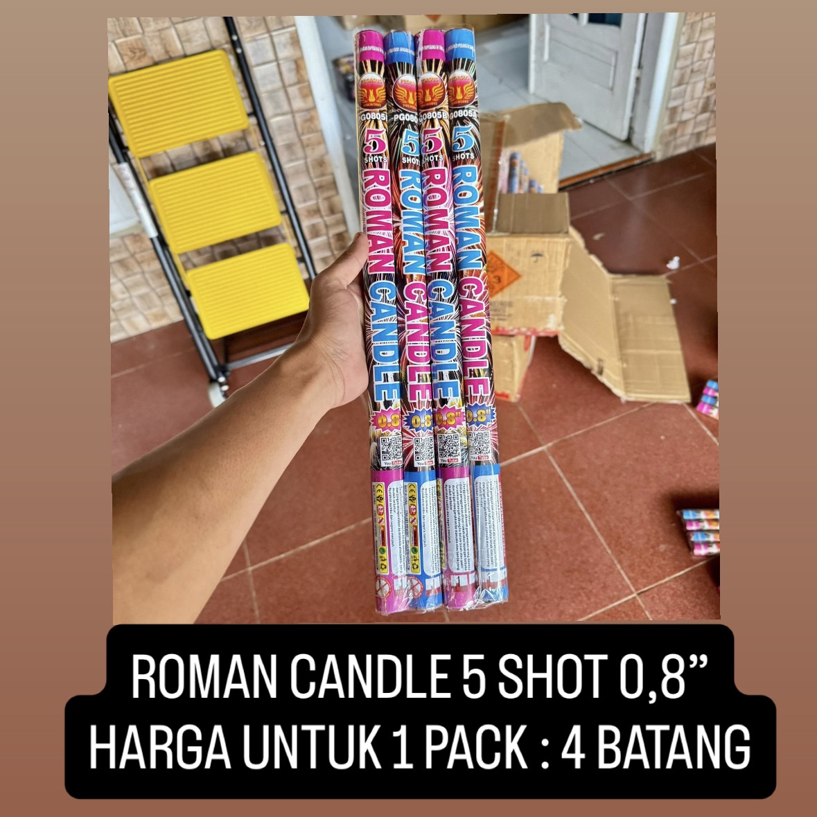 ROMAN CANDLE 5 SHOT 0,8 / 1 PACK 4 BATANG