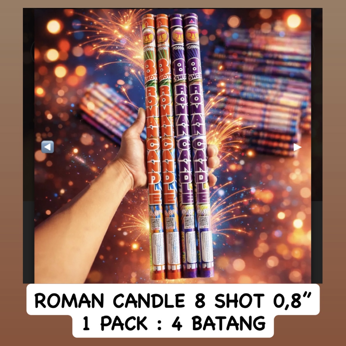 Roman Candle 8 Shot 0,8 / 1 Pack 4 Batang
