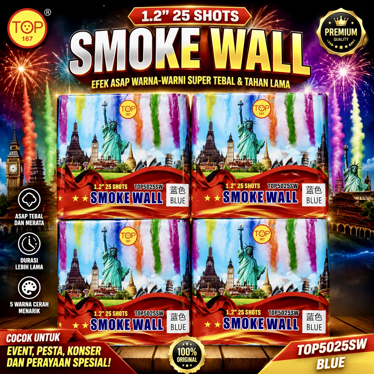 SMOKE WALL 25 SHOT 1,2 MERK TOP