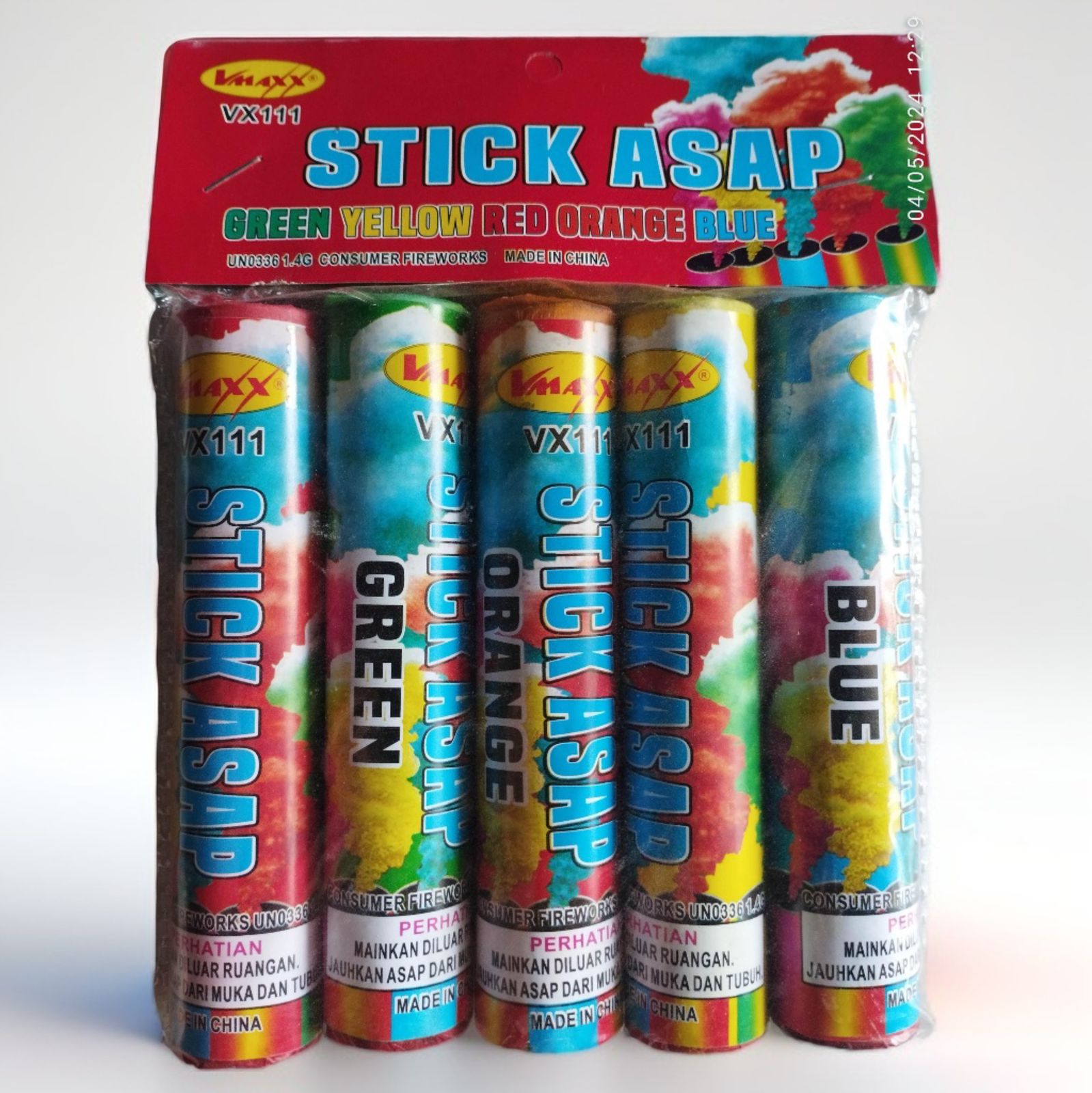 STICK ASAP - N2 -DURASI 60 DETIK - ASAP 5 WARNA - 1 PACK ISI 5 BATANG