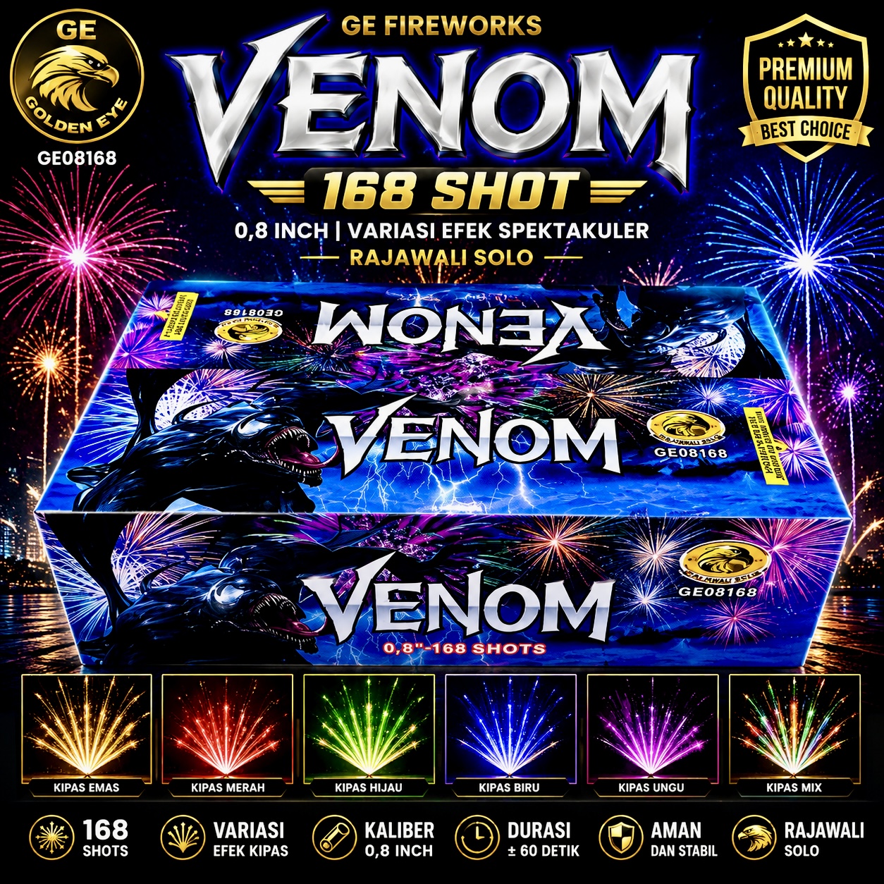 VENOM 168 SHOTS 0.8” GE 08168